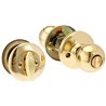 Bright Brass Single Cylinder Deadbolt Entrance Entry Door Knob Lock Combo Set