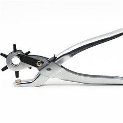 Leather Hole Punch Pliers 9" with Multi-size Rotating Wheel Puncher for Belts, Watch Straps, Purses