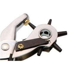 Leather Hole Punch Pliers 9" with Multi-size Rotating Wheel Puncher for Belts, Watch Straps, Purses