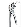 Leather Hole Punch Pliers 9" with Multi-size Rotating Wheel Puncher for Belts, Watch Straps, Purses