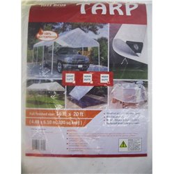 16x20 ft Heavy Duty White Tarp Tarpaulin Poly Camping Ground Sheet w/ Grommets