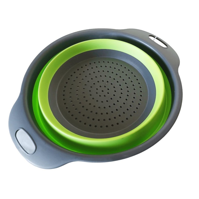 2-in-1 Design, Space-Saving Storage, For Berries & Veggies, Foldable Silicone, Pasta Strainer