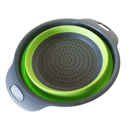 2-in-1 Design, Space-Saving Storage, For Berries & Veggies, Foldable Silicone, Pasta Strainer