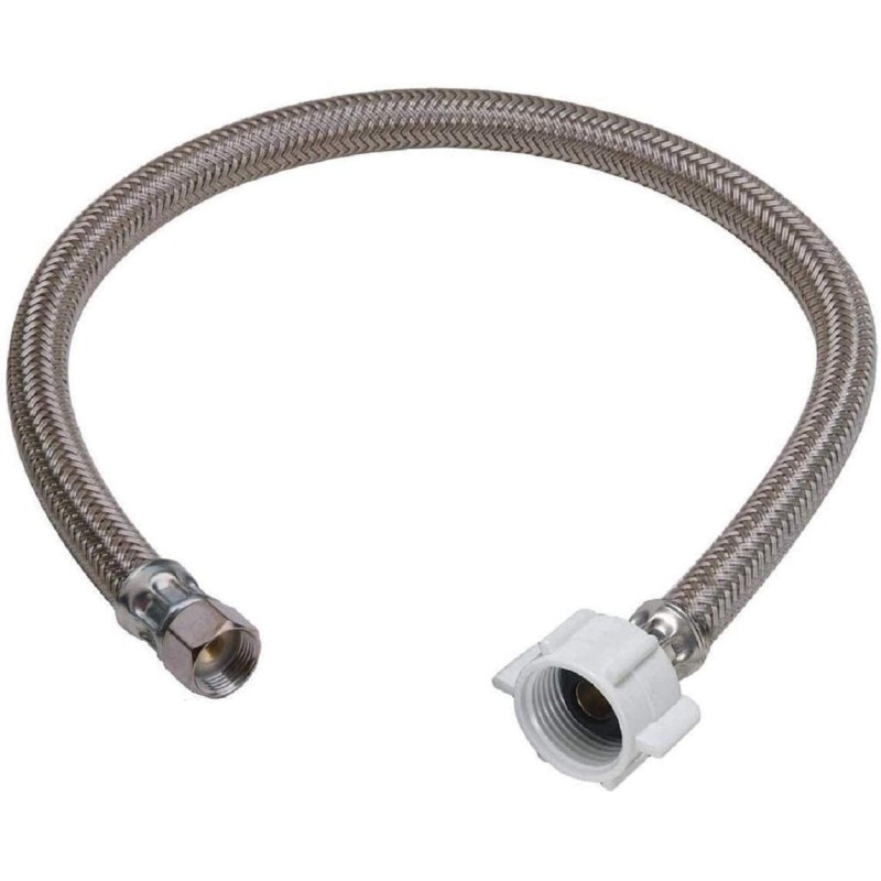 12â€œ Toilet Water Hose Braided Stainless Steel 1/2â€œ Female Compression Thread x 7/8â€ Female Ballcock Thread Connectors
