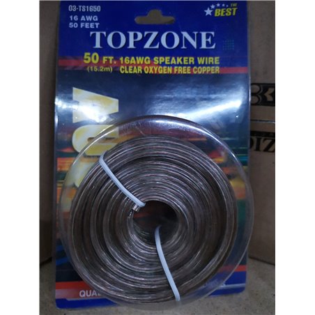 50 feet 16AWG speaker wire clear oxygen free copper cord