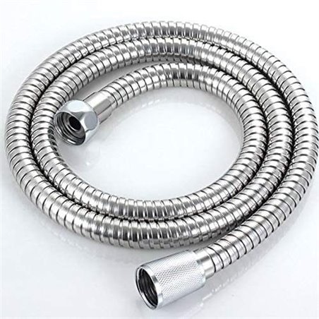 60 inch Chrome Bathroom Tube Flexible Hose Handheld Shower Hose Replacement Double-Buckle Accs 1/2" End