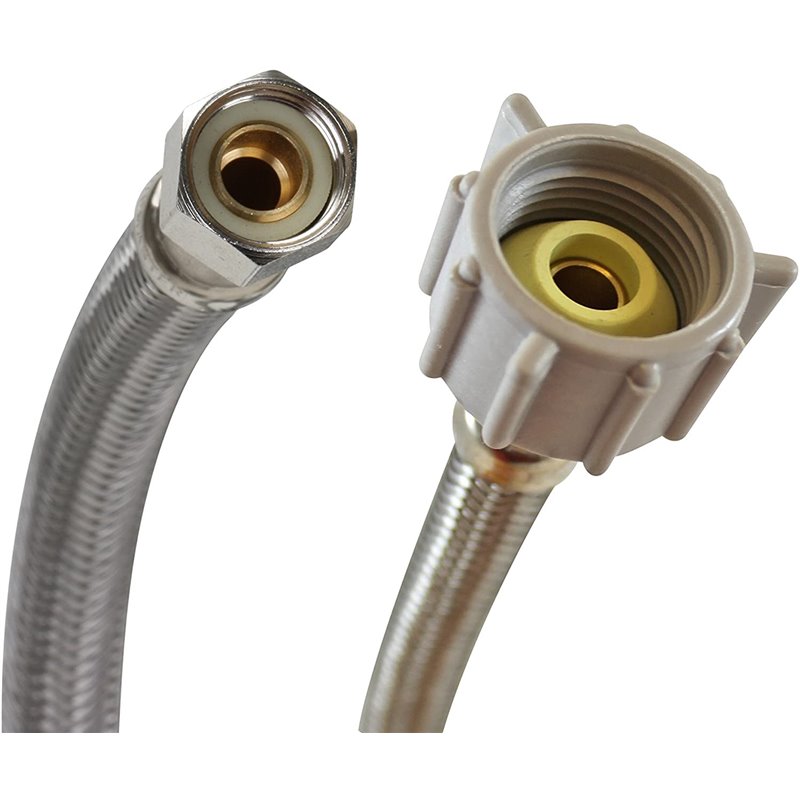 20“ Toilet Water Hose Braided Stainless Steel 3/8“ Female Compression Thread x 7/8” Female Ballcock Thread Connectors