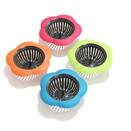 Dia 4.5 Inch Silicone Sink Strainer Universal Kitchen Drain Filter Basket, Plastic Cute Easy Clean