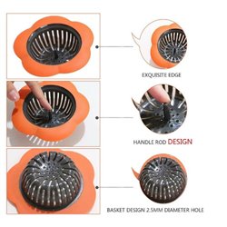 Dia 4.5 Inch Silicone Sink Strainer Universal Kitchen Drain Filter Basket, Plastic Cute Easy Clean