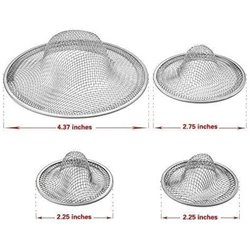 Stainless Steel Sink Strainer Set- 4 Pieces, Fits Most Kitchen Sinks, Bathroom Sinks,Shower Drains