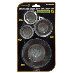 Stainless Steel Sink Strainer Set- 4 Pieces, Fits Most Kitchen Sinks, Bathroom Sinks,Shower Drains