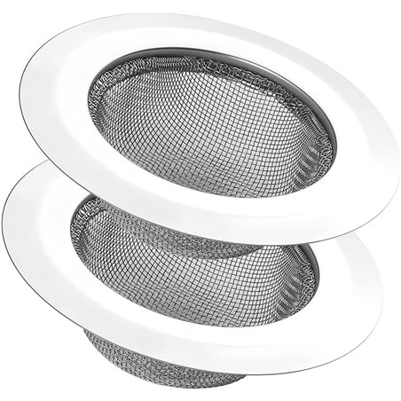 2PCS DIA 4.5" Kitchen Bathroom Sink Strainer Stainless Steel Filter Drain Strainer