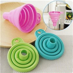 1pc Mini Foldable Silicone Collapsible Folding Kitchen Funnels in Random Color