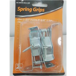 2/pk Metal Spring Grip Clamps, Tool Rack Clips