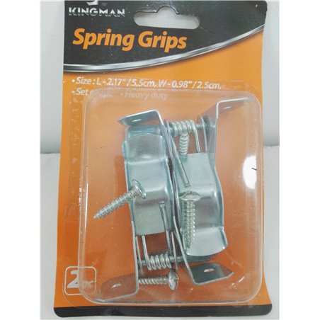 2/pk Metal Spring Grip Clamps, Tool Rack Clips