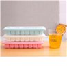 1 tray of 16 Cavity Ice Cubes Tray Box With Lid Cover Drink Jelly Freezer Mold Mould Random Color