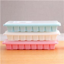 1 tray of 16 Cavity Ice Cubes Tray Box With Lid Cover Drink Jelly Freezer Mold Mould Random Color