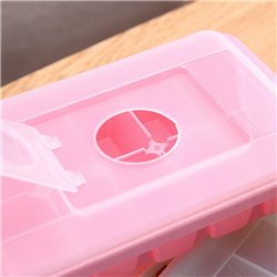 1 tray of 16 Cavity Ice Cubes Tray Box With Lid Cover Drink Jelly Freezer Mold Mould Random Color