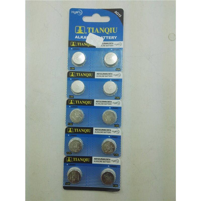 10 per pack AG13 LR44H 357A 1.5V Alkaline batteries