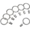 Curtain Rod Clip Rings for 1" Rod, Set of 8, Silver Nickel