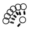 Drapery Curtain Rod Ring Clips,1.25-Inch, Black, Set of 8