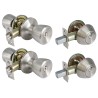 4/PK Keyed Entry Door Knob and Single Cylinder Deadbolt Set With Alike Keyes