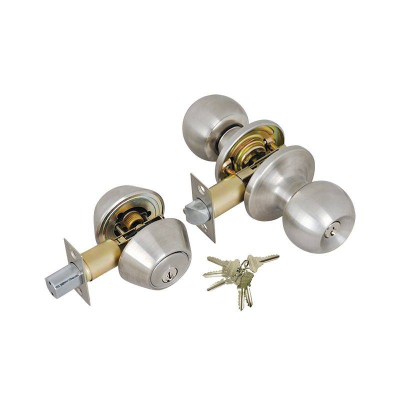 Stainless Steel Double Deadbolt Entrance Entry Door Knob Lock Sets All Locks Keyed Alike