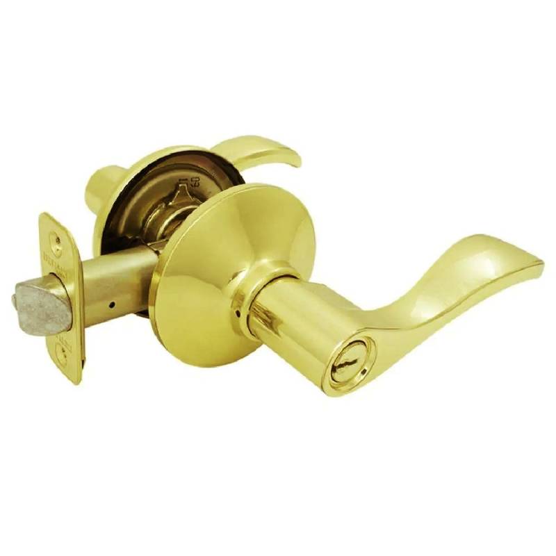 Golden Color Entry Door Lock Privacy Lever door handle Reversible for Right & Left side