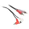 12ft 2-RCA Dual Mono Male Plug to 2 RCA Right Angle Male Plug Cable Cord