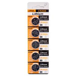 5ct/Pack CR2025 Lithium 3-Volt Button Cell Battery Batteries