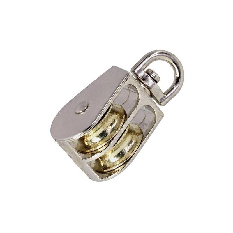 1.5 inches Nickel-Plated Swivel Double Pulley