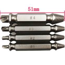 Drill/Extractor Broken & Damaged Screw Extractor Bolt Remover Easy Out 4pc Bits Set