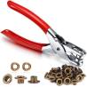 3 Pieces Revolving Hole Punch & Eyelet Plier &Press Snap Plier with Eyelets Grommets and Pliers