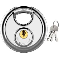 Stainless steel dia 80mm Security Hardened Disc Padlock