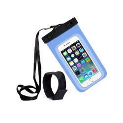 Universal Waterproof Phone Pouch w/Arm Band & Lanyard Armband Diving Beach Dry Bag Skiing Holder (in Random Color)