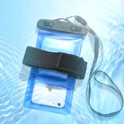 Universal Waterproof Phone Pouch w/Arm Band & Lanyard Armband Diving Beach Dry Bag Skiing Holder (in Random Color)