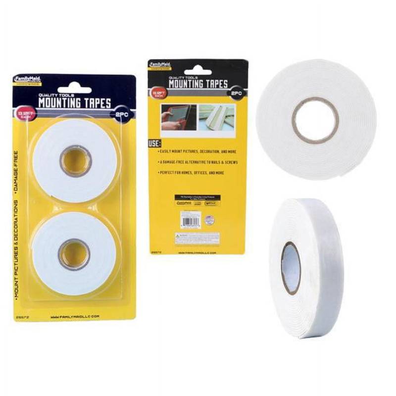 2 Pc Single Sided Foam Tape White Roll Adhesive 2/5" x 13 FT Permanent Mounting