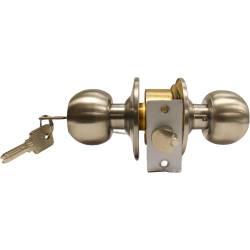 Stainless Steel Entry Door Knob Lock Home/Office Room Commercial GRADE 3 Lockset for backset 2-3/8"