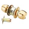 Shiny Brass Golden Entry Door Lock for Wood/Metal Door, Cylindrical Knob, Grade 3 Commercial, Home/Garden/Gate