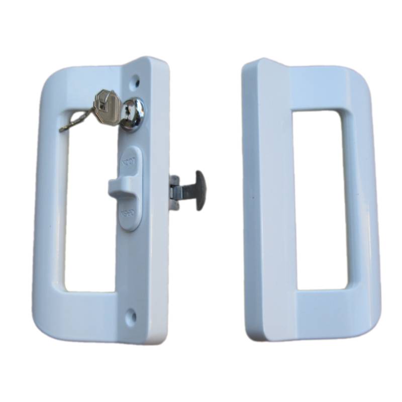 Sliding Patio Door Latch Slides Door Lock White Pull Handle for 35-45mm Thickness