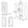 Sliding Patio Door Latch Slides Door Lock White Pull Handle for 35-45mm Thickness