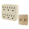 US Listed 125V/15A/1875W 2 Plugs to 6 Outlet Grounded Sockets Wall Tap