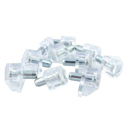 20 Pcs/pk Clear Transparent Plastic Shelf Support Pin Peg Cabinet Book Shelves