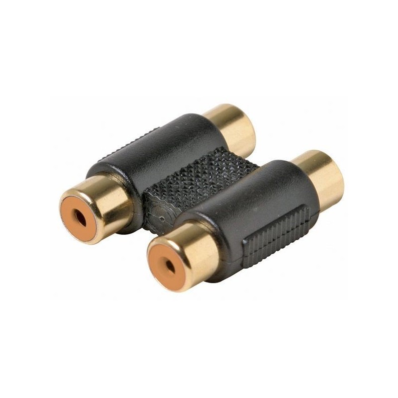 RCA 2 Female to 2 Female Dual In-line Coupler video audio Adapter Gold plated